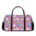 Pink Girly Unicorn Donut Pattern Print Duffel Bag