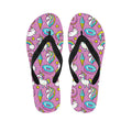 Pink Girly Unicorn Donut Pattern Print Flip Flops