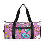 Pink Girly Unicorn Donut Pattern Print Gym Bag