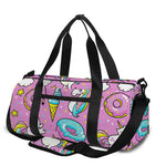 Pink Girly Unicorn Donut Pattern Print Gym Bag