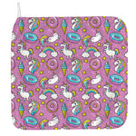 Pink Girly Unicorn Donut Pattern Print Hand Towel