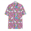 Pink Girly Unicorn Donut Pattern Print Hawaiian Shirt