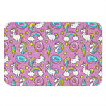 Pink Girly Unicorn Donut Pattern Print Indoor Door Mat