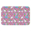 Pink Girly Unicorn Donut Pattern Print Indoor Door Mat