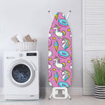 Pink Girly Unicorn Donut Pattern Print Ironing Board Cover