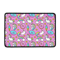 Pink Girly Unicorn Donut Pattern Print Kitchen Mat