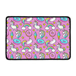 Pink Girly Unicorn Donut Pattern Print Kitchen Mat