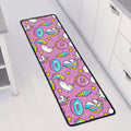 Pink Girly Unicorn Donut Pattern Print Long Kitchen Mat