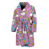 Pink Girly Unicorn Donut Pattern Print Men's Bathrobe