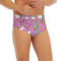 Pink Girly Unicorn Donut Pattern Print Men's Briefs