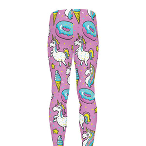 Pink Girly Unicorn Donut Pattern Print Men's leggings