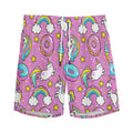 Pink Girly Unicorn Donut Pattern Print Men's Athletic Shorts