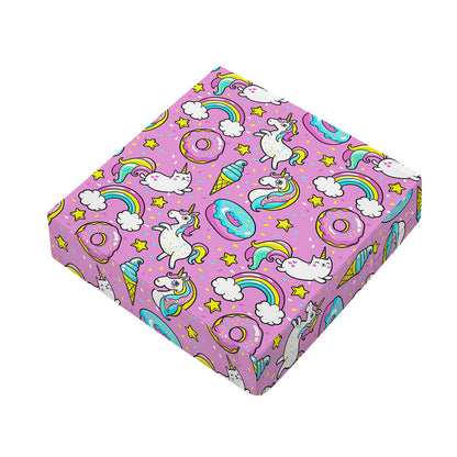 Pink Girly Unicorn Donut Pattern Print Outdoor Seat Cushion Cover