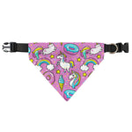 Pink Girly Unicorn Donut Pattern Print Over The Collar Dog Bandana