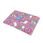 Pink Girly Unicorn Donut Pattern Print Pet Cooling Mat Cover