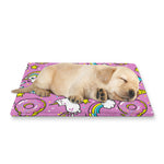 Pink Girly Unicorn Donut Pattern Print Pet Cooling Mat Cover