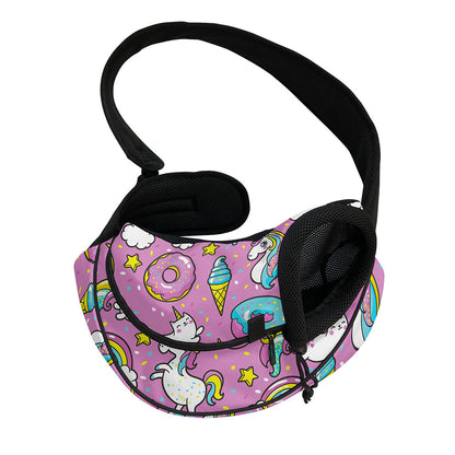 Pink Girly Unicorn Donut Pattern Print Pet Sling Carrier