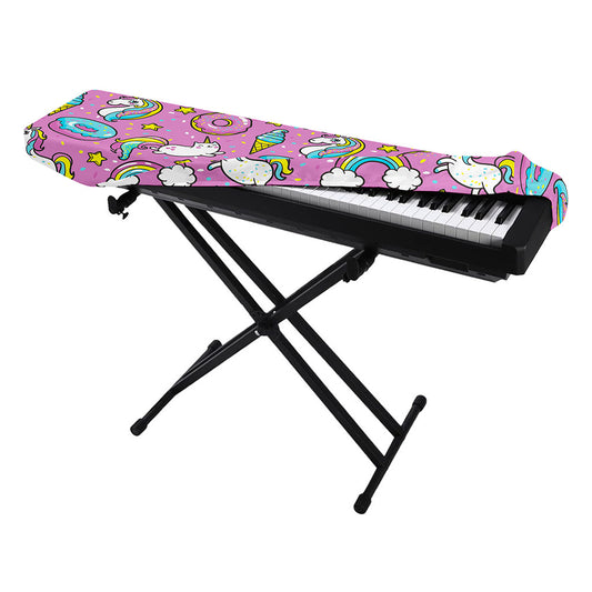 Pink Girly Unicorn Donut Pattern Print Piano Keyboard Cover