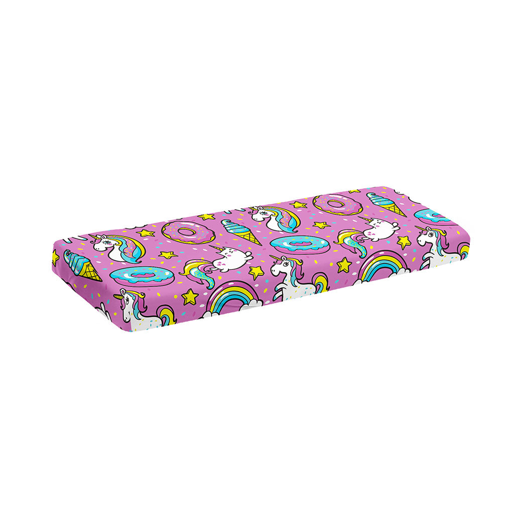 Pink Girly Unicorn Donut Pattern Print Piano Keyboard Cover