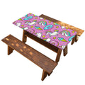 Pink Girly Unicorn Donut Pattern Print Picnic Table Cover
