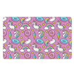 Pink Girly Unicorn Donut Pattern Print Polyester Doormat