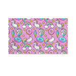 Pink Girly Unicorn Donut Pattern Print Polyester Flag