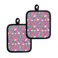 Pink Girly Unicorn Donut Pattern Print Pot Holders