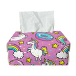 Pink Girly Unicorn Donut Pattern Print Rectangle Tissue Box Cover