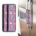 Pink Girly Unicorn Donut Pattern Print Refrigerator Handle Covers