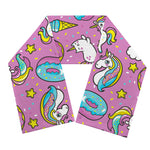 Pink Girly Unicorn Donut Pattern Print Scarf