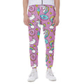 Pink Girly Unicorn Donut Pattern Print Joggers