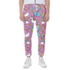 Pink Girly Unicorn Donut Pattern Print Scuba Joggers