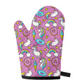 Pink Girly Unicorn Donut Pattern Print Single Oven Mitt