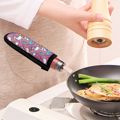 Pink Girly Unicorn Donut Pattern Print Skillet Handle Cover