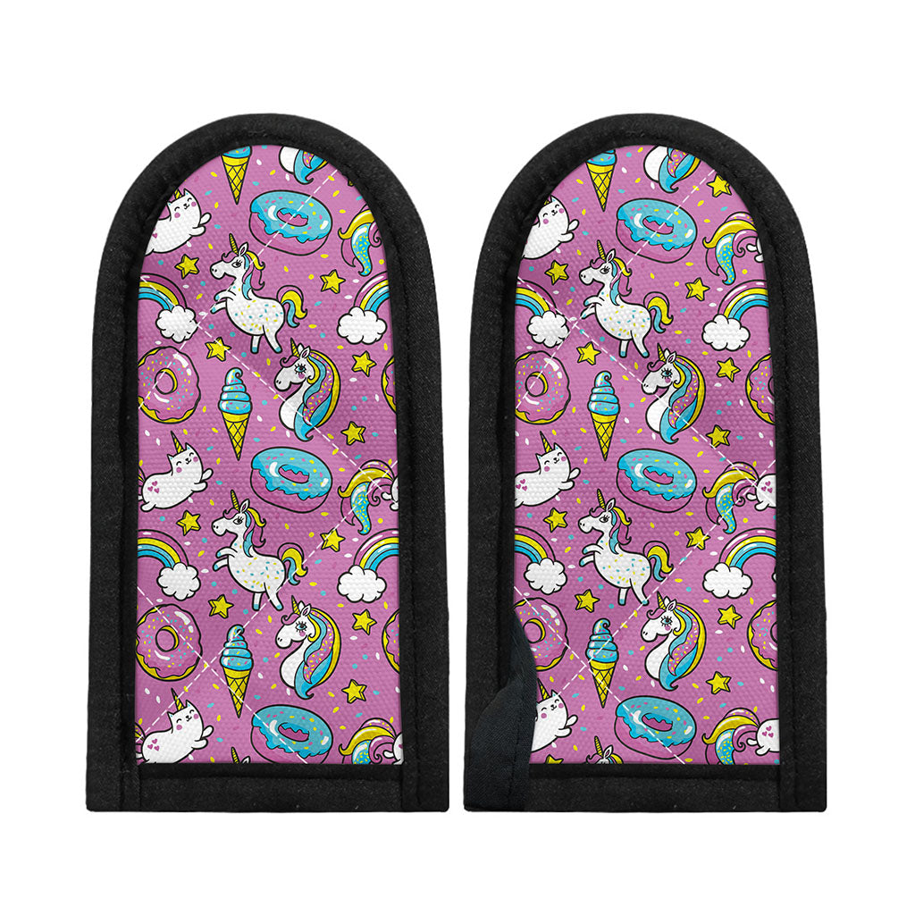 Pink Girly Unicorn Donut Pattern Print Skillet Handle Cover