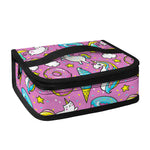 Pink Girly Unicorn Donut Pattern Print Small Lunch Bag