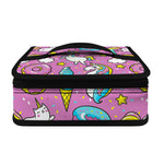 Pink Girly Unicorn Donut Pattern Print Small Lunch Bag