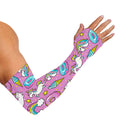 Pink Girly Unicorn Donut Pattern Print Sun Protection Arm Sleeves