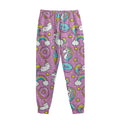 Pink Girly Unicorn Donut Pattern Print Sweatpants
