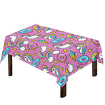 Pink Girly Unicorn Donut Pattern Print Tablecloth