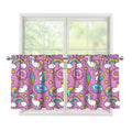 Pink Girly Unicorn Donut Pattern Print Tier Curtains