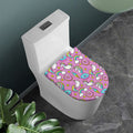 Pink Girly Unicorn Donut Pattern Print Toilet Lid Cover