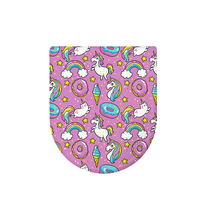 Pink Girly Unicorn Donut Pattern Print Toilet Lid Cover