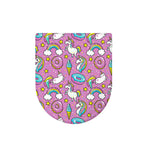 Pink Girly Unicorn Donut Pattern Print Toilet Lid Cover