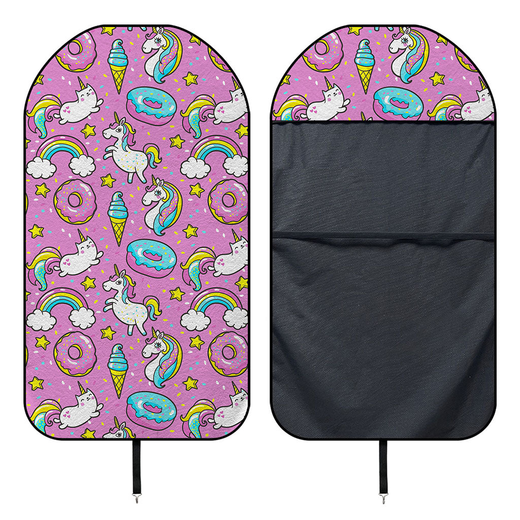 Pink Girly Unicorn Donut Pattern Print Waterproof Car Seat Cover