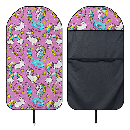 Pink Girly Unicorn Donut Pattern Print Waterproof Car Seat Cover