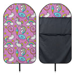 Pink Girly Unicorn Donut Pattern Print Waterproof Car Seat Cover