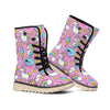 Pink Girly Unicorn Donut Pattern Print Winter Boots