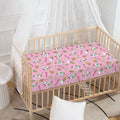 Pink Girly Unicorn Pattern Print Baby Crib Sheet