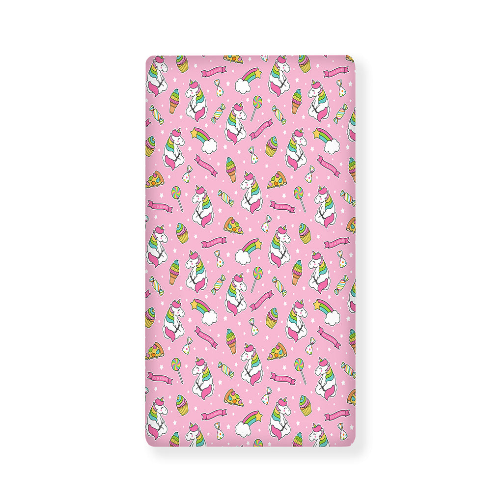 Pink Girly Unicorn Pattern Print Baby Crib Sheet